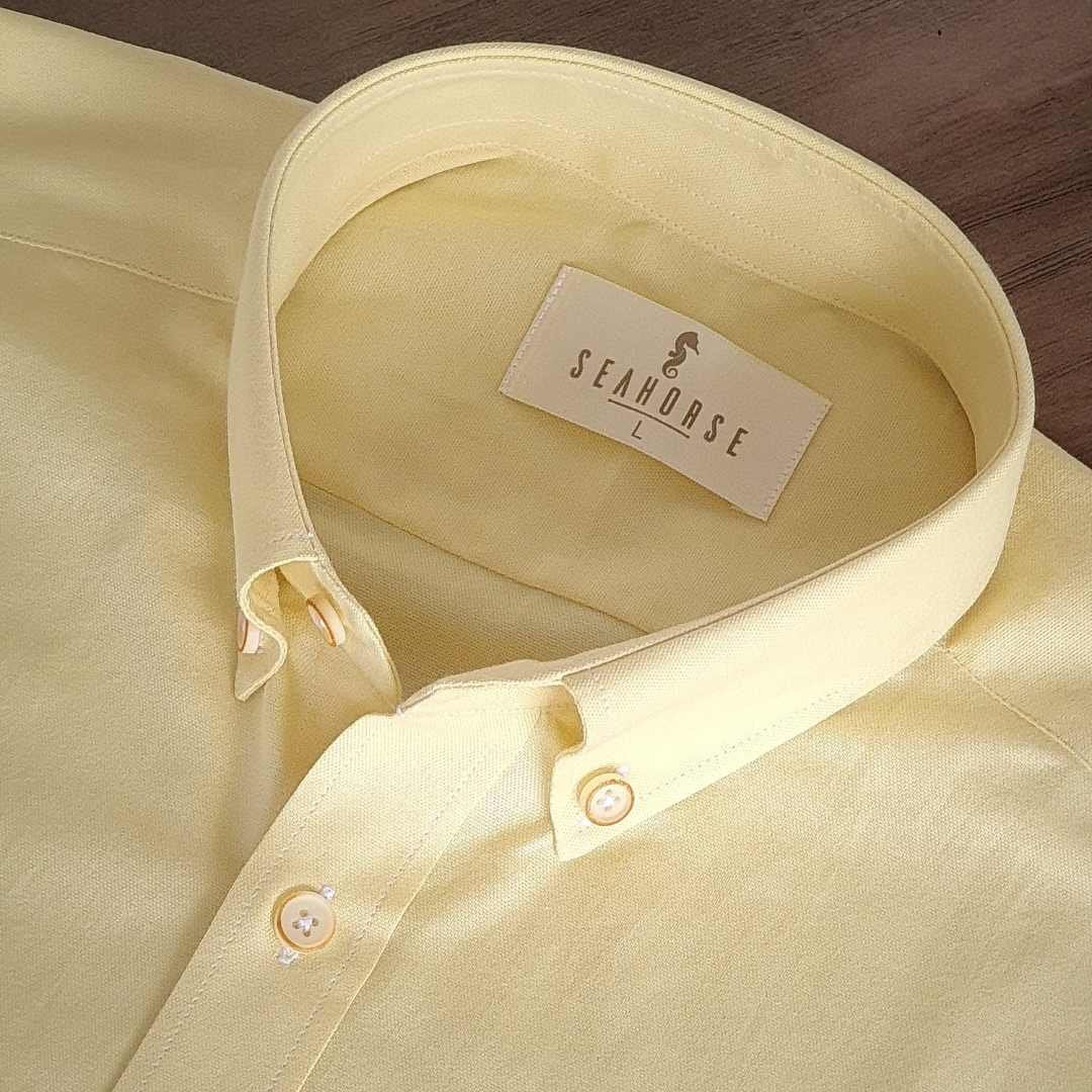 Camisa Manga Larga Oxford Premium Amarilla