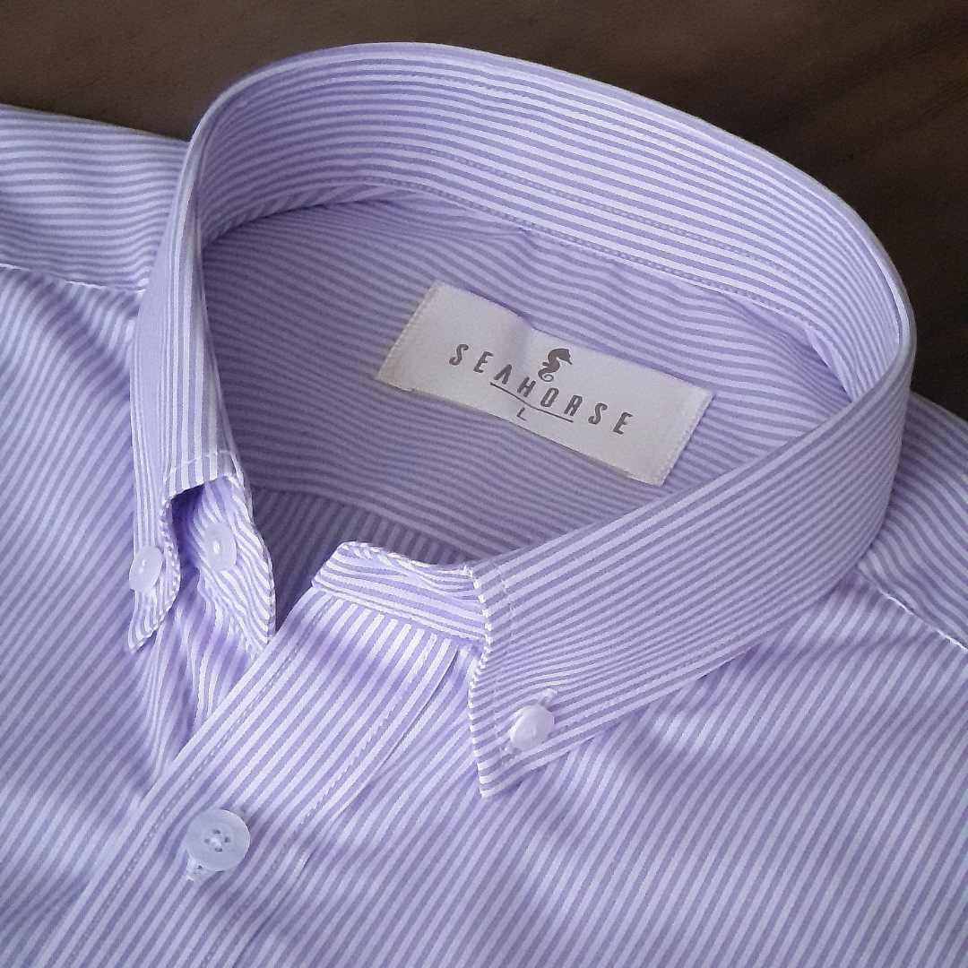Camisa Manga Larga Rayas Lila