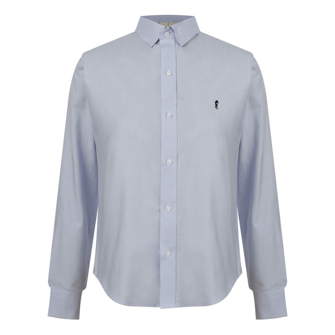 Camisa Mujer Manga Larga Oxford Premium Azul Claro