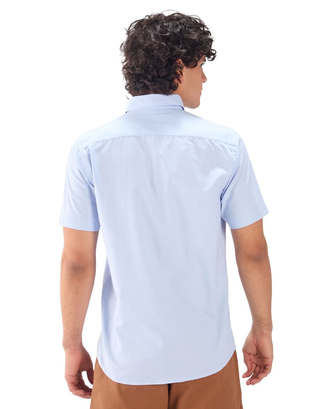 Camisa Manga Corta Oxford Premium Azul Claro