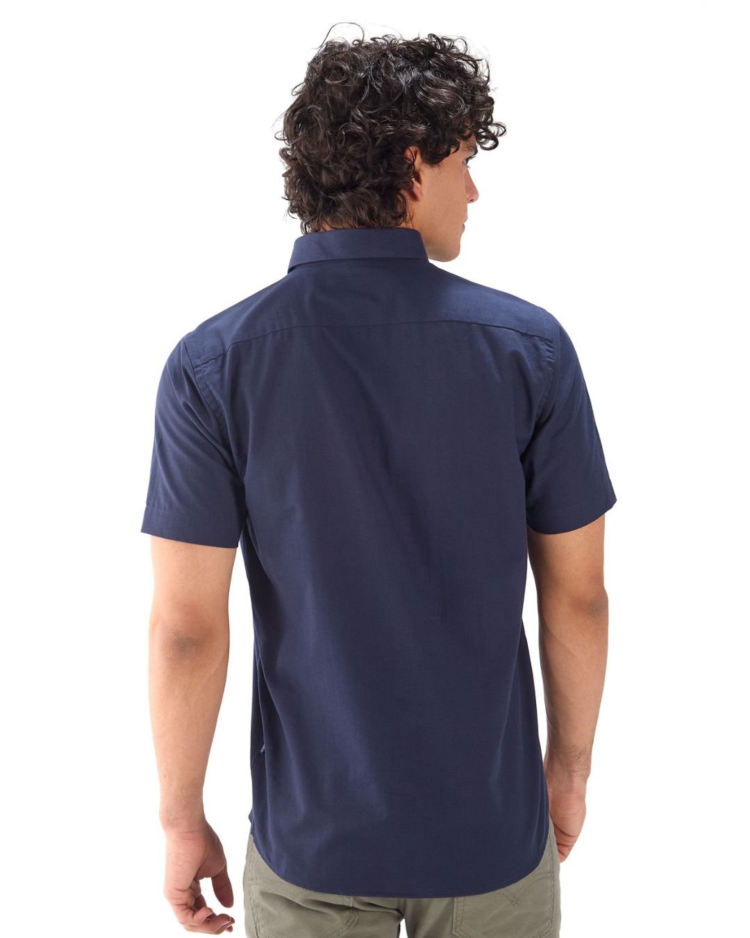 Camisa Manga Corta Oxford Premium Azul Oscuro