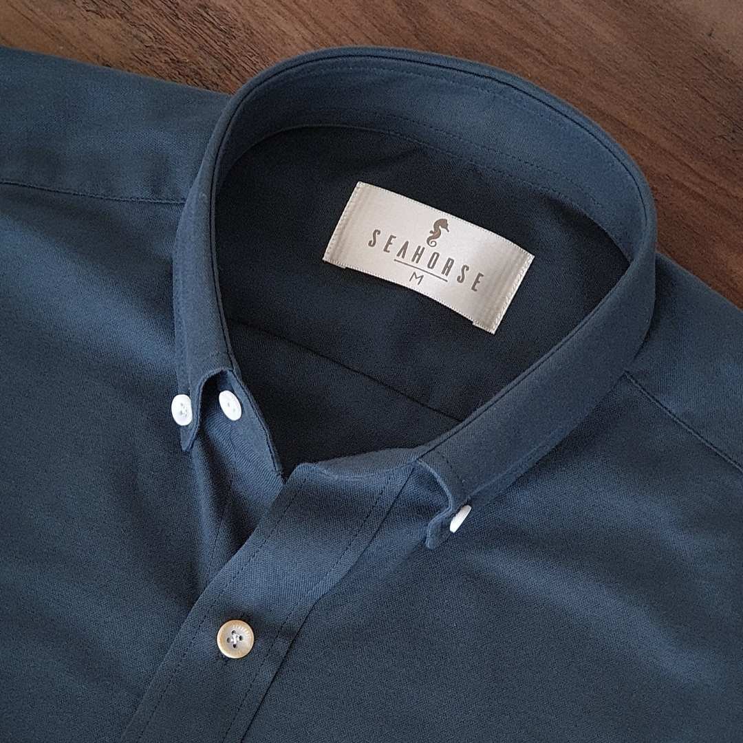 Camisa Manga Larga Oxford Premium Verde Oscuro