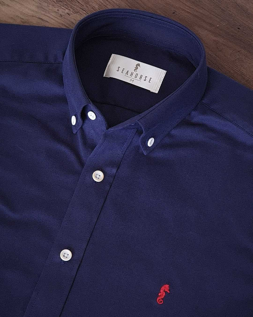 Camisa Manga Larga Oxford Premium Azul Oscuro
