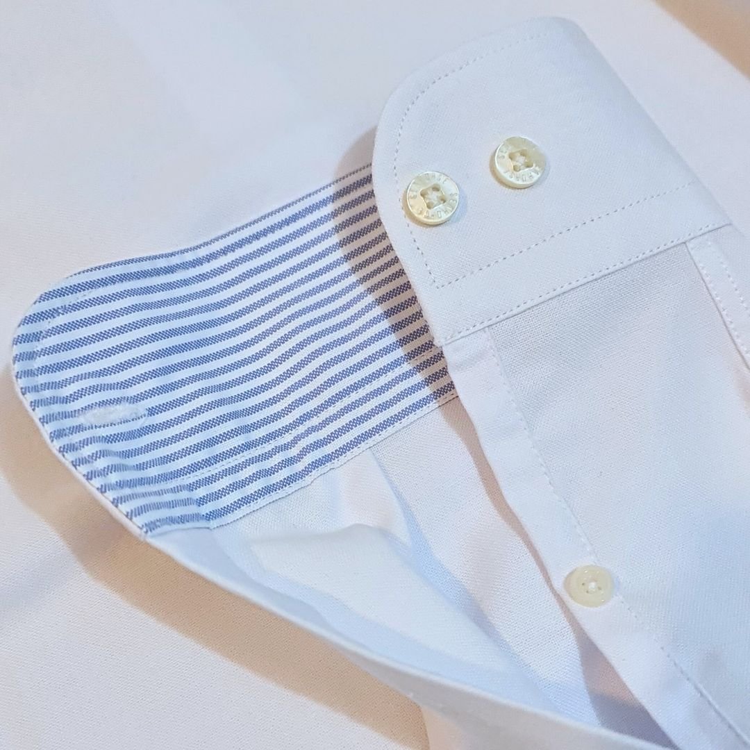 Camisa Manga Larga Oxford Premium Blanca contraste en cuello