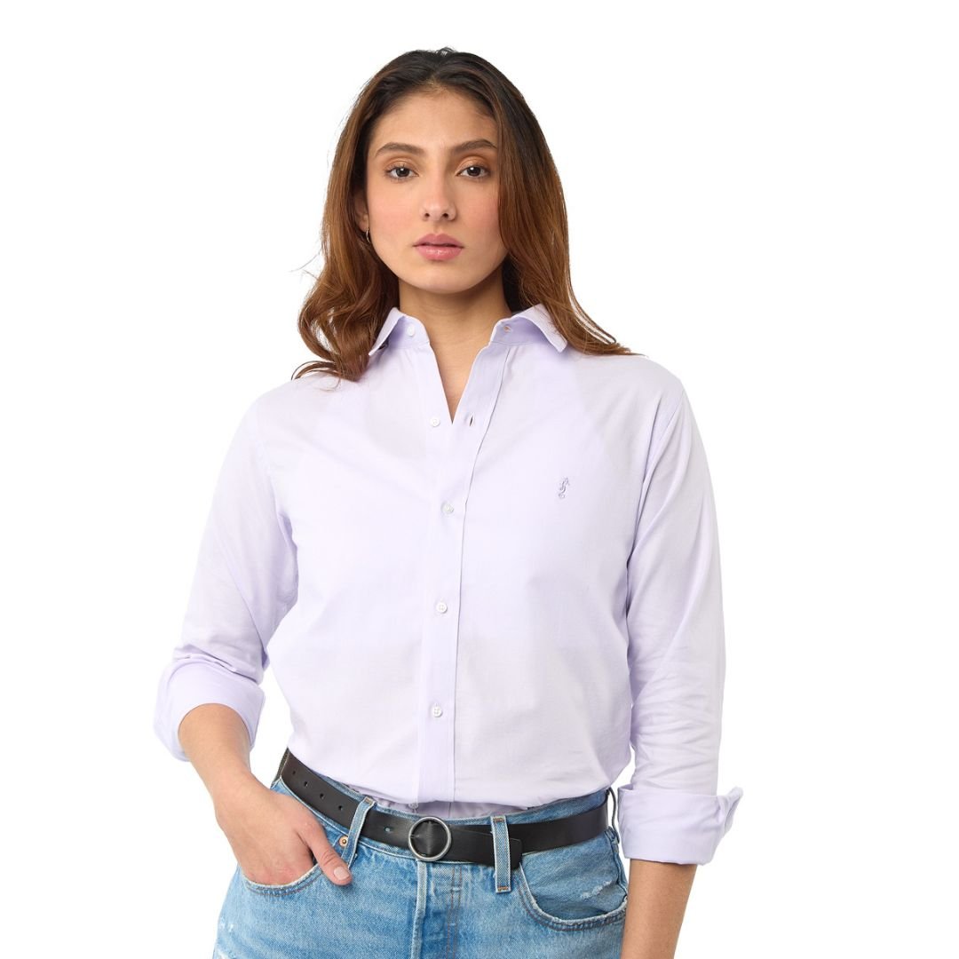 Camisa Mujer Manga Larga Oxford Premium Lila