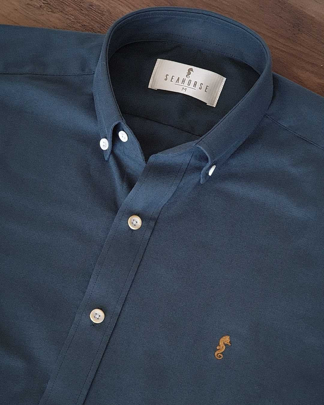 Camisa Manga Larga Oxford Premium Verde Oscuro