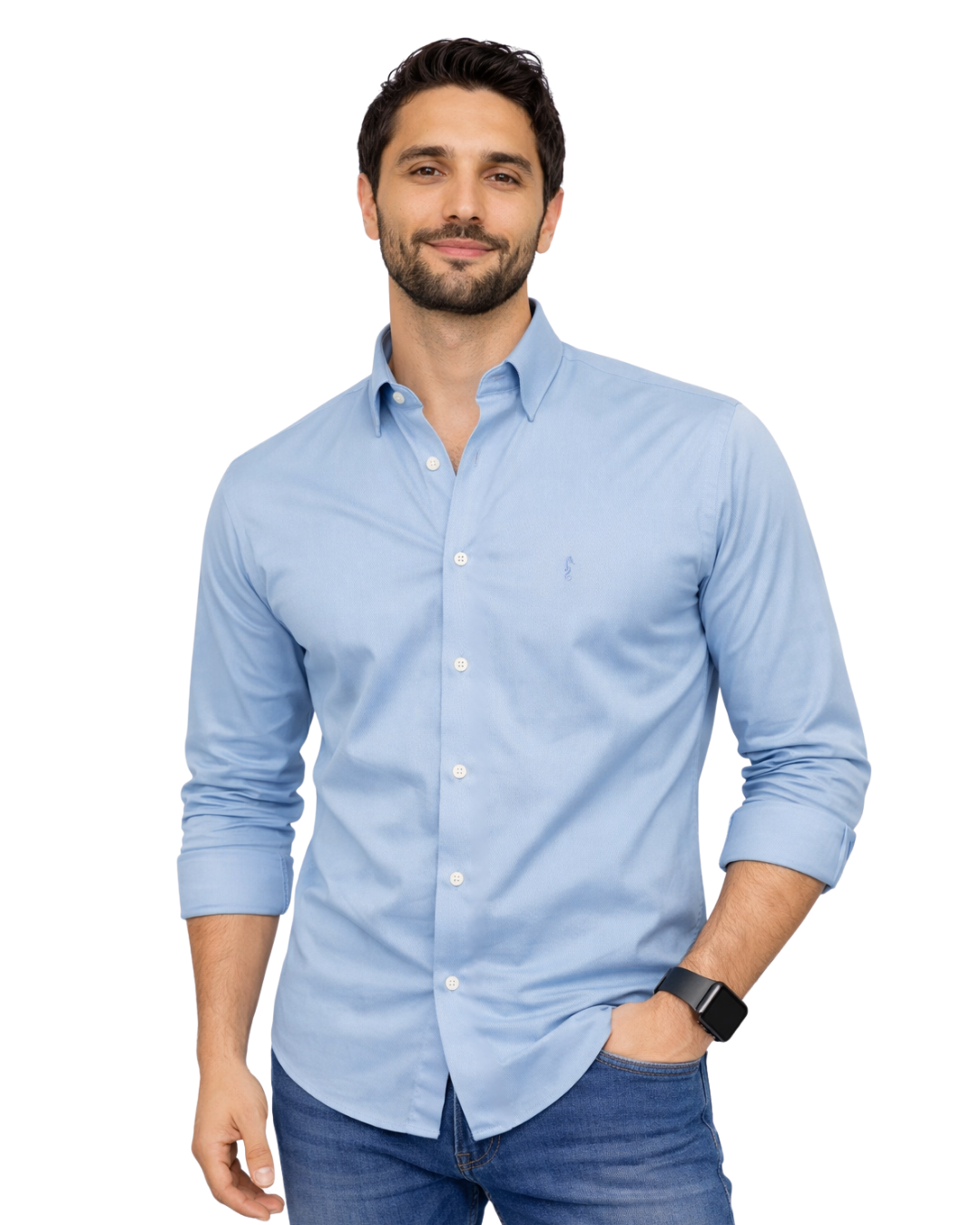 Camisa Pima Peruano Azul Claro