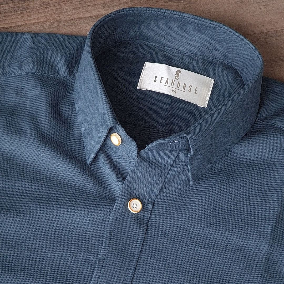 Camisa Manga Corta Oxford Premium Verde Oscuro