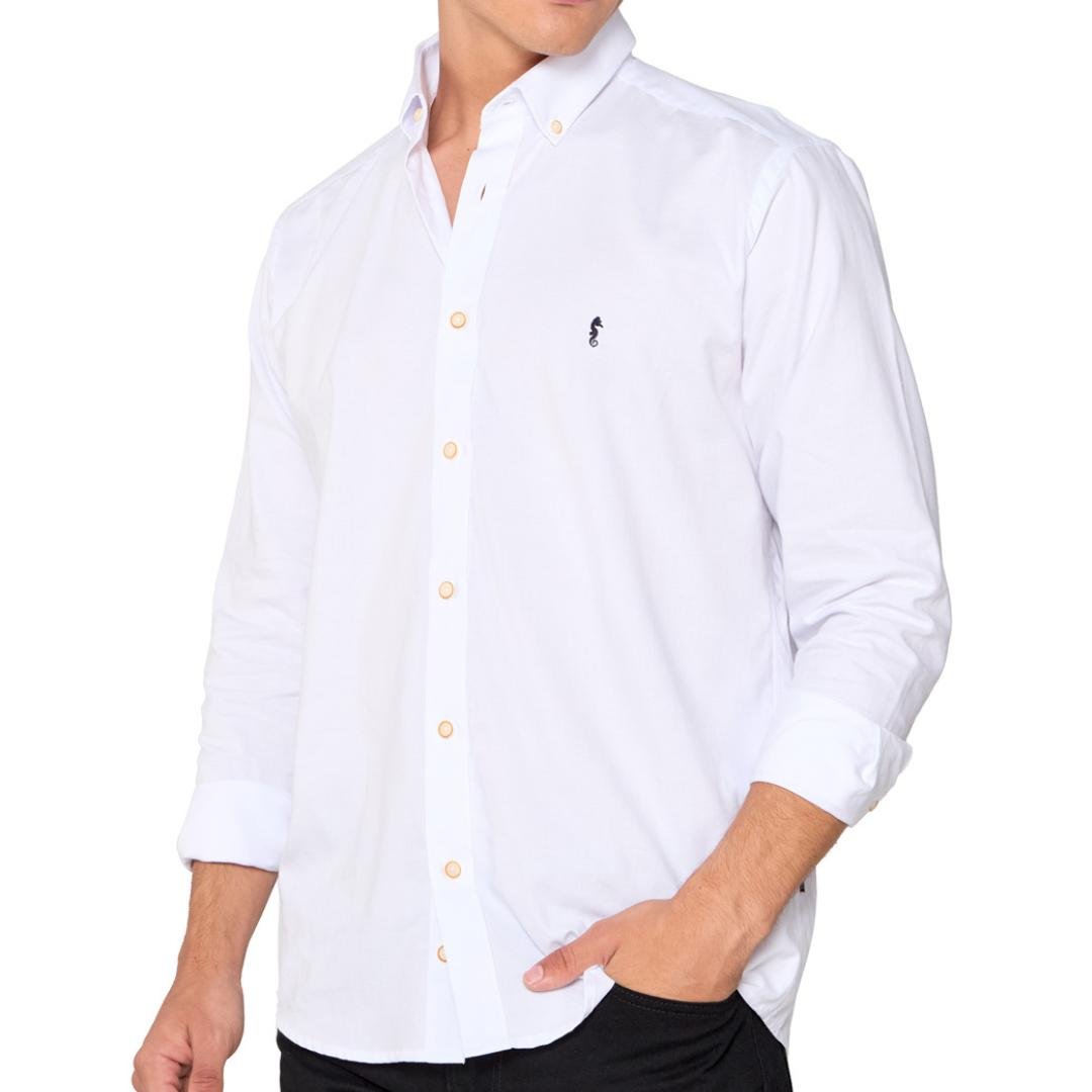 Camisa Manga Larga Oxford Premium Blanca