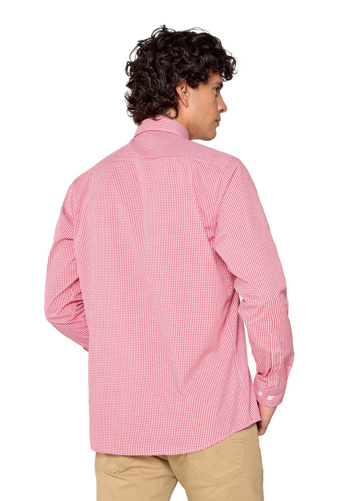 Camisa Manga Larga Cuadros Rojos