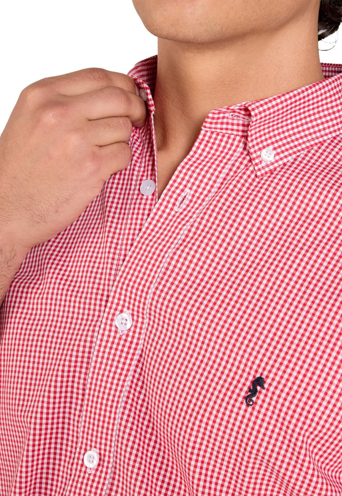 Camisa Manga Larga Cuadros Rojos