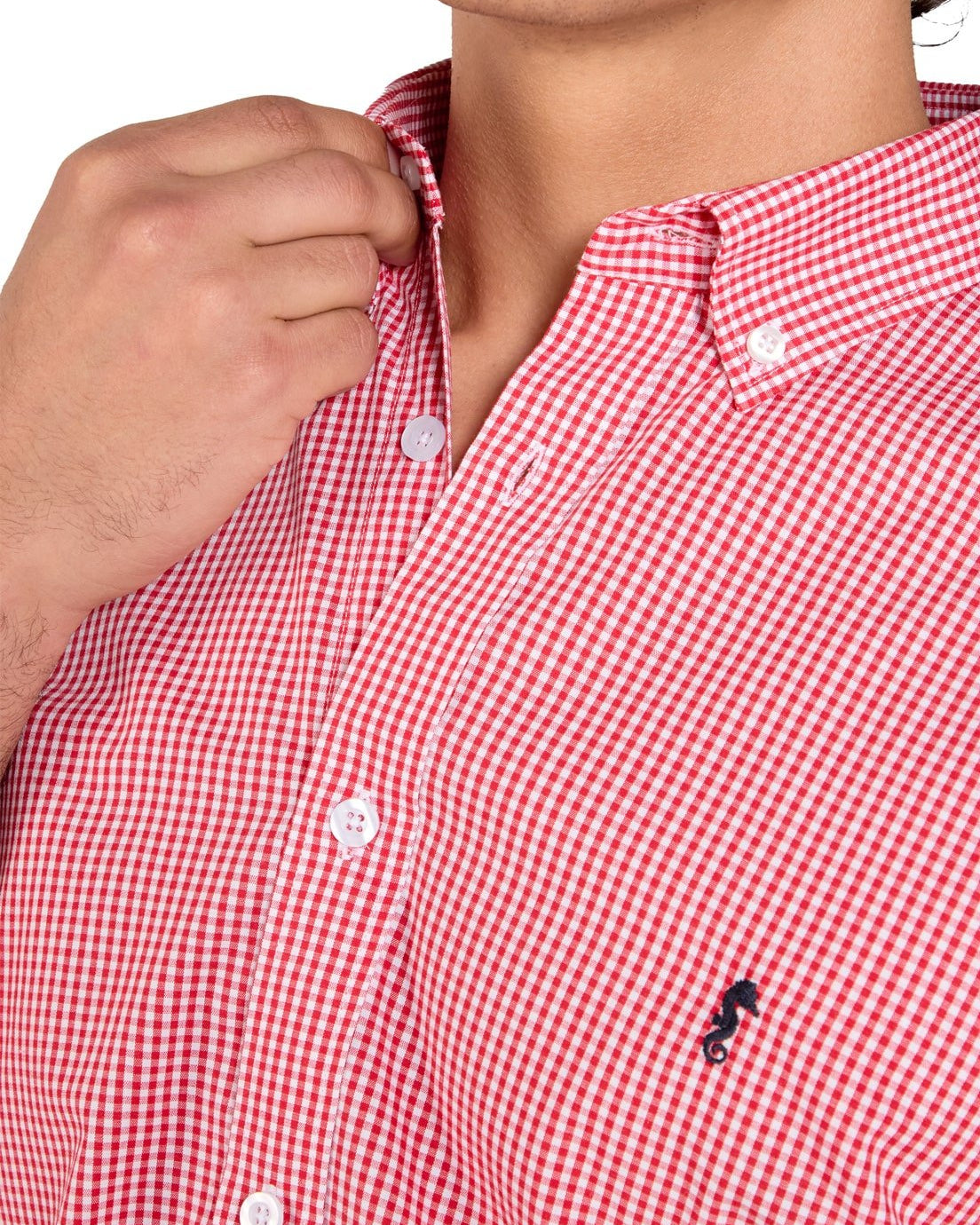 Camisa Manga Larga Cuadros Rojos