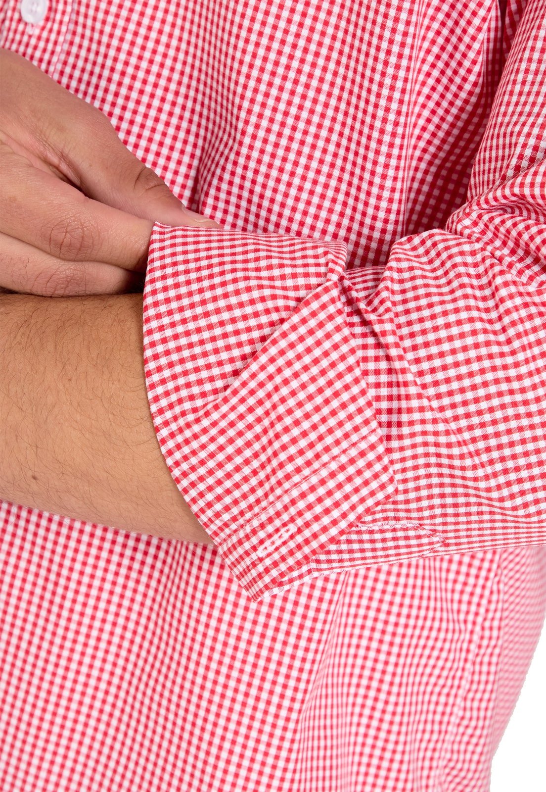 Camisa Manga Larga Cuadros Rojos