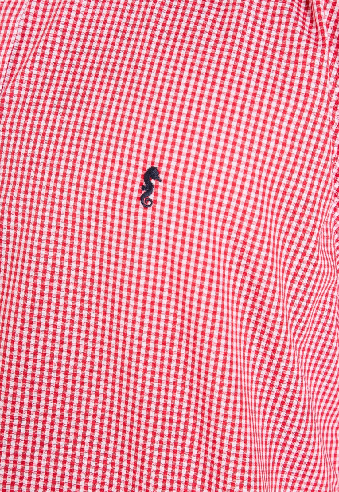 Camisa Manga Larga Cuadros Rojos