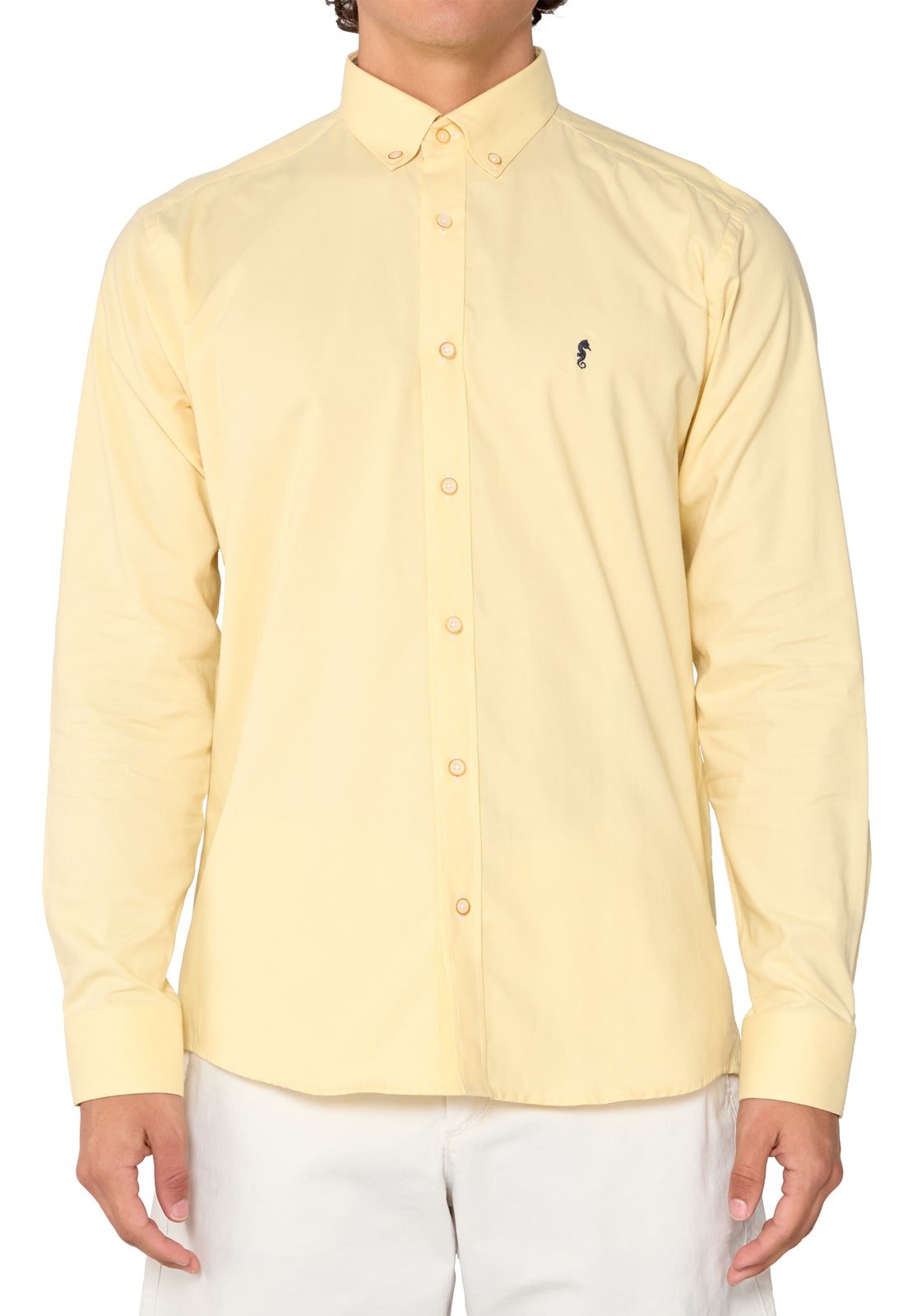 Camisa Manga Larga Oxford Premium Amarilla