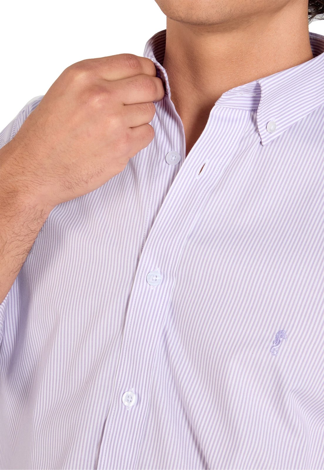 Camisa Manga Larga Rayas Lila