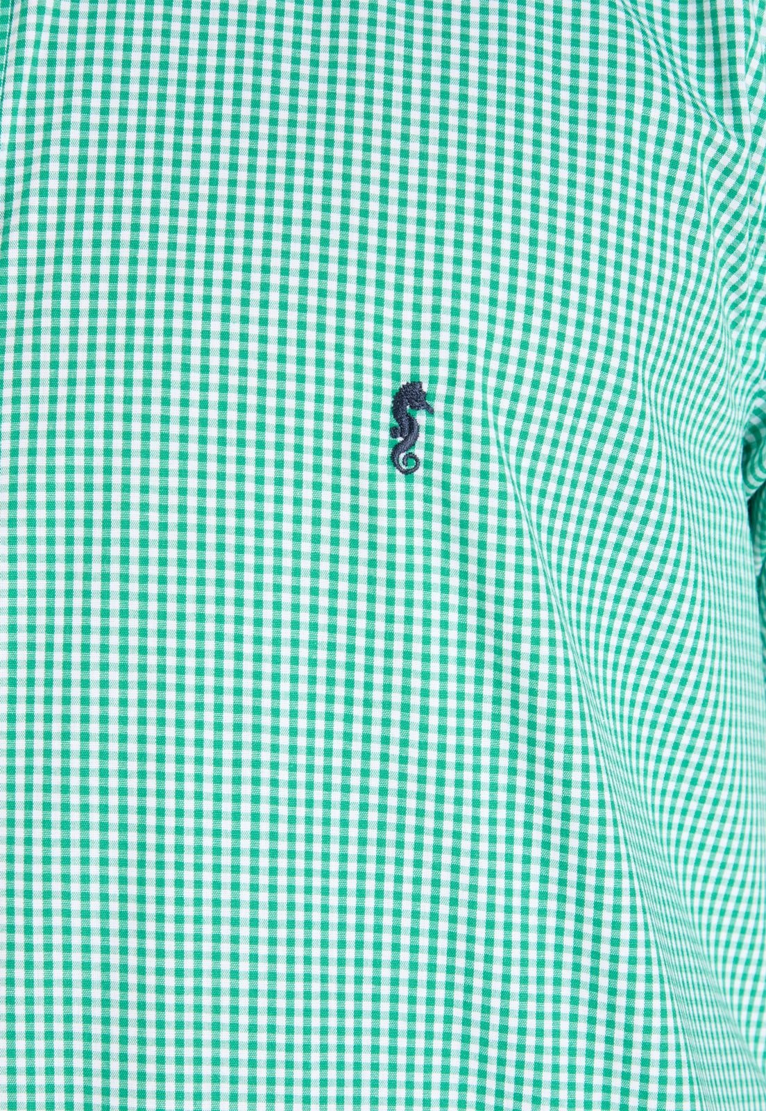 Camisa Manga Larga Cuadros Verdes