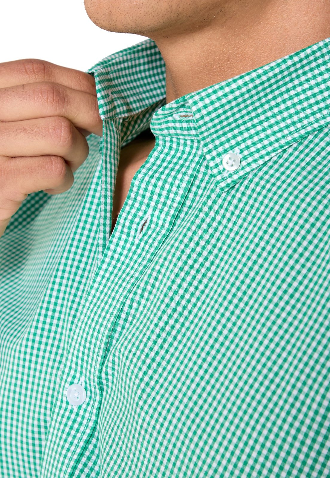 Camisa Manga Larga Cuadros Verdes