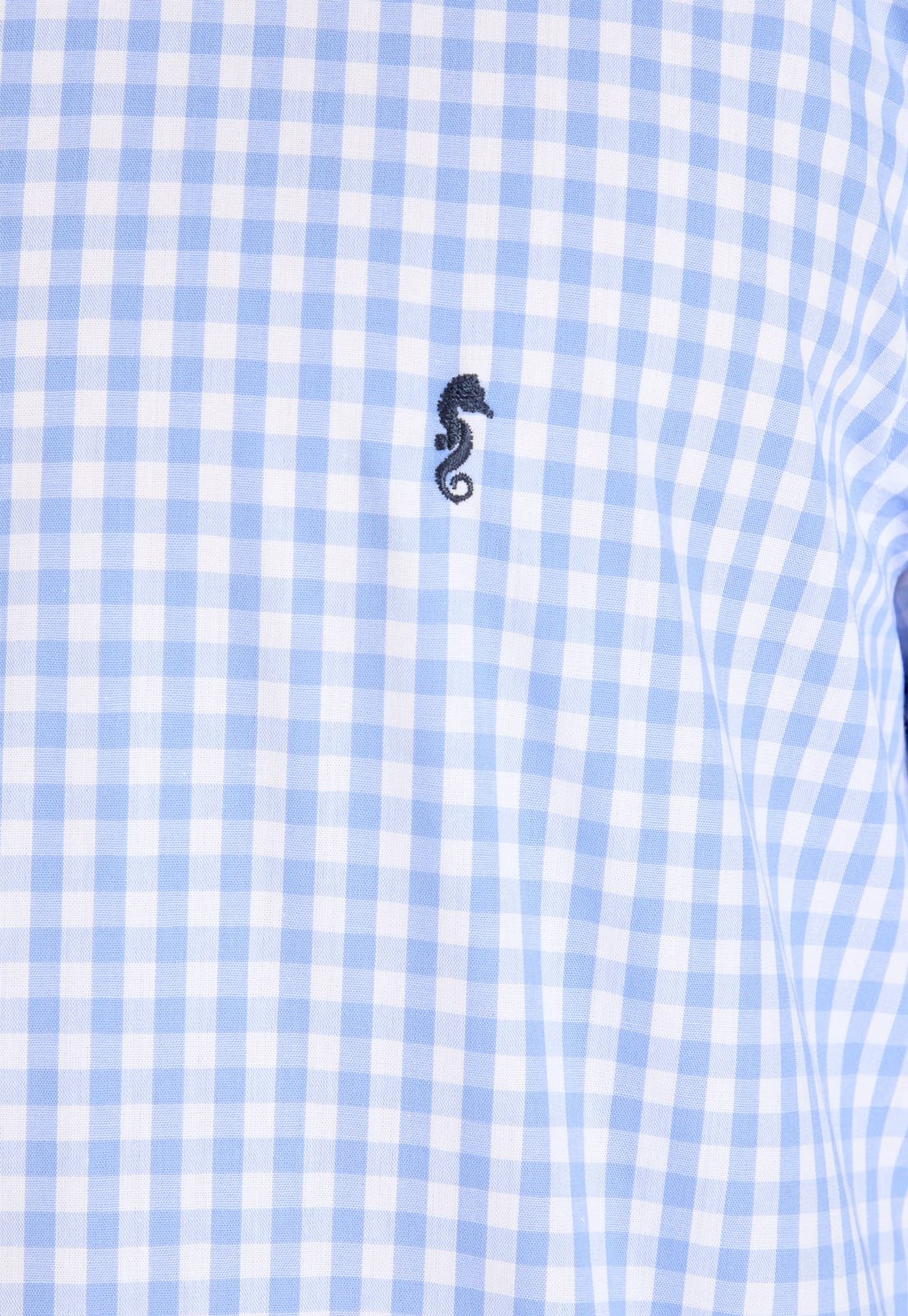 Camisa Manga Larga Maxi Cuadros Azul Claro
