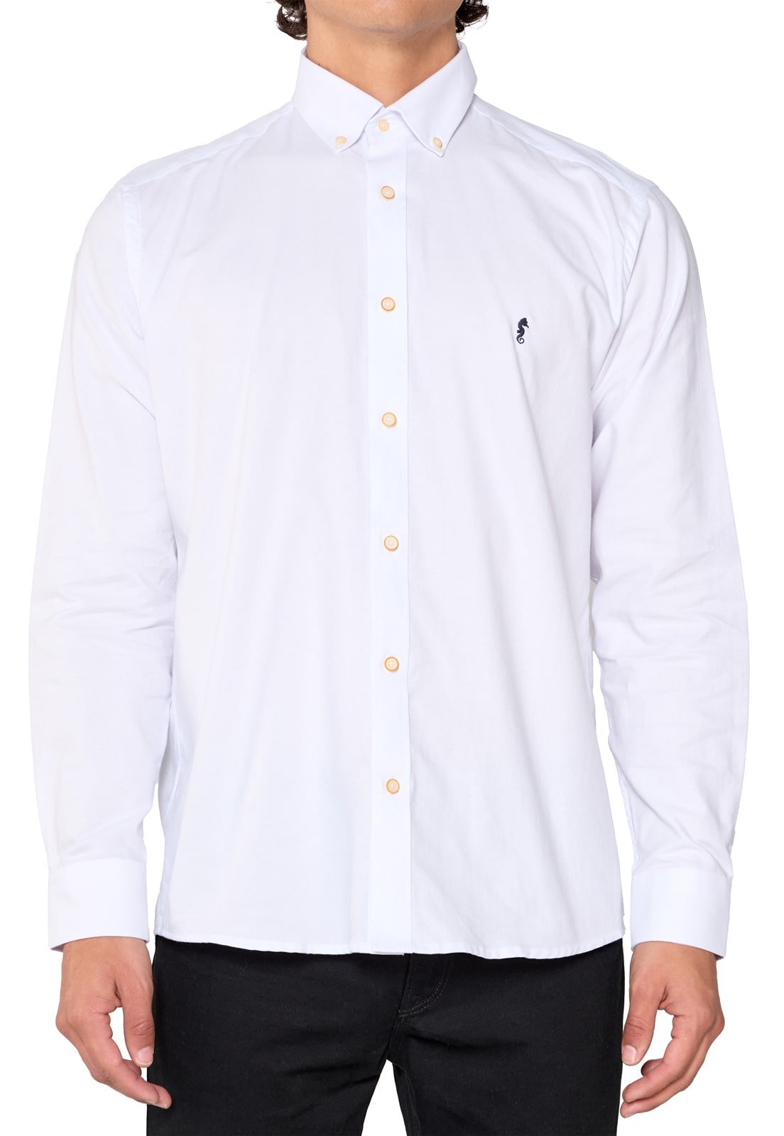 Camisa Manga Larga Oxford Premium Blanca