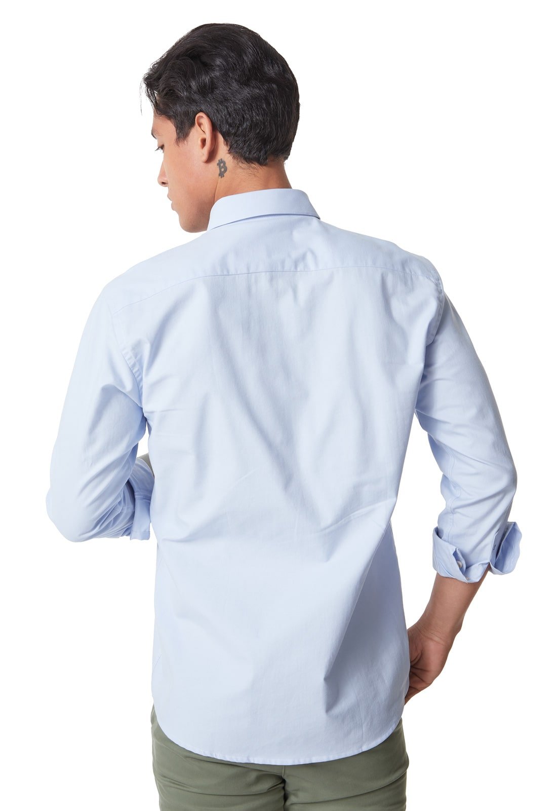 Camisa Manga Larga Oxford Premium Azul Claro