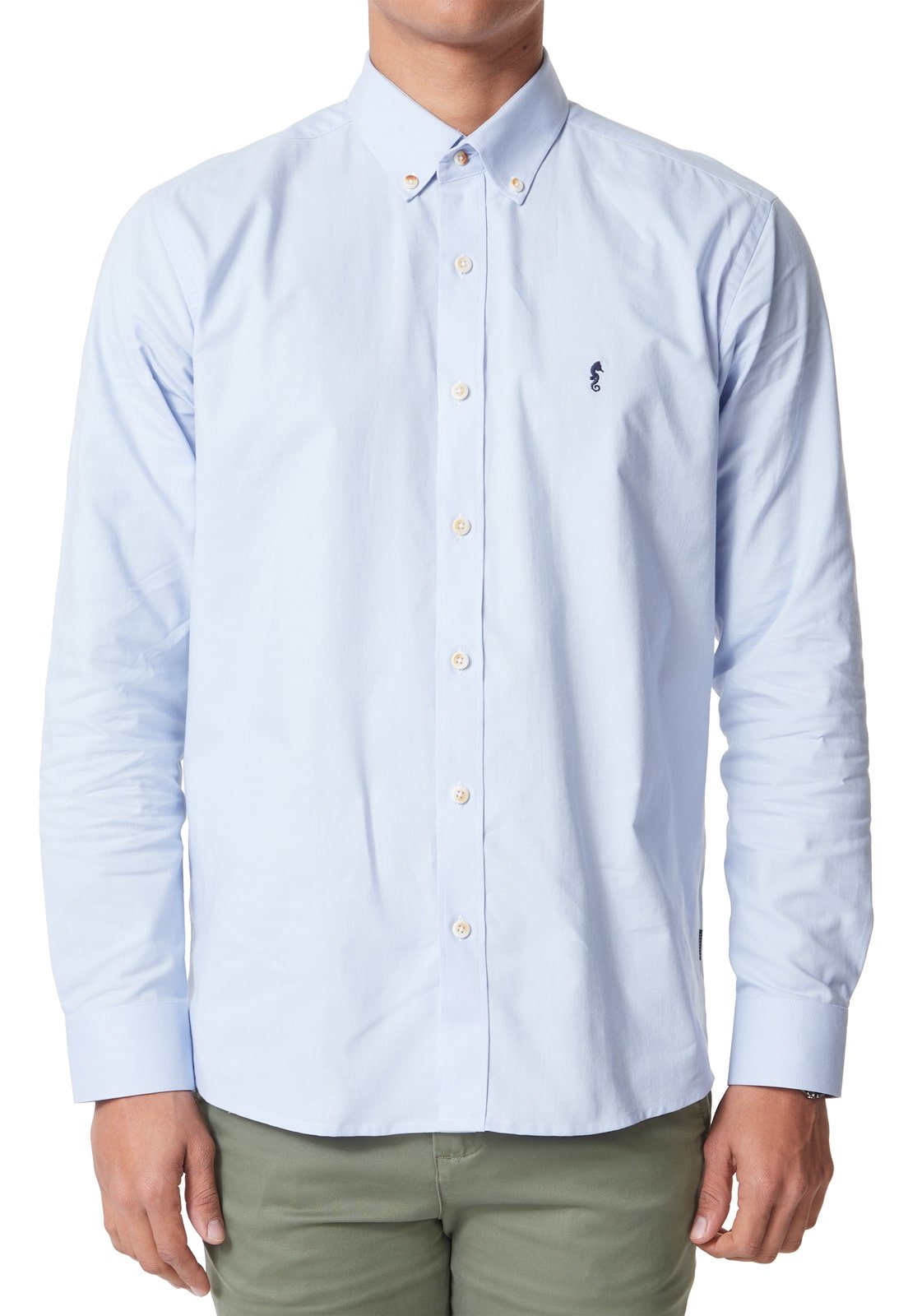 Camisa Manga Larga Oxford Premium Azul Claro