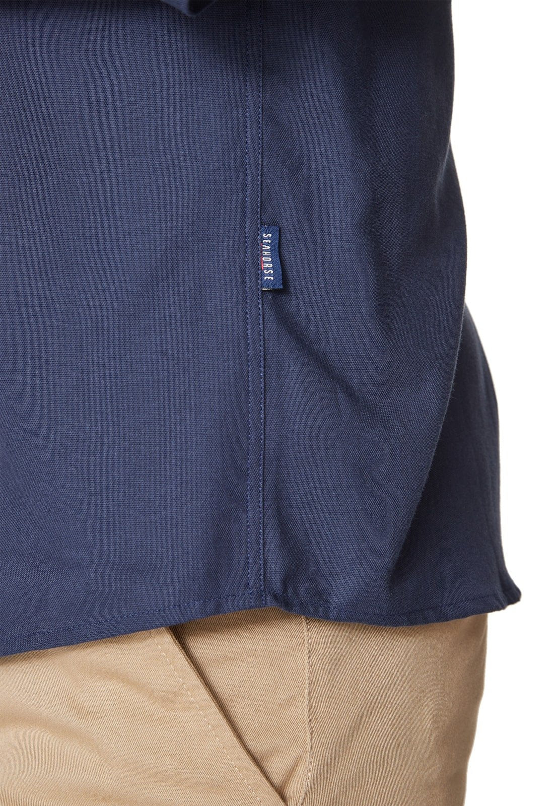 Camisa Manga Larga Cuello Mao Azul Oscuro