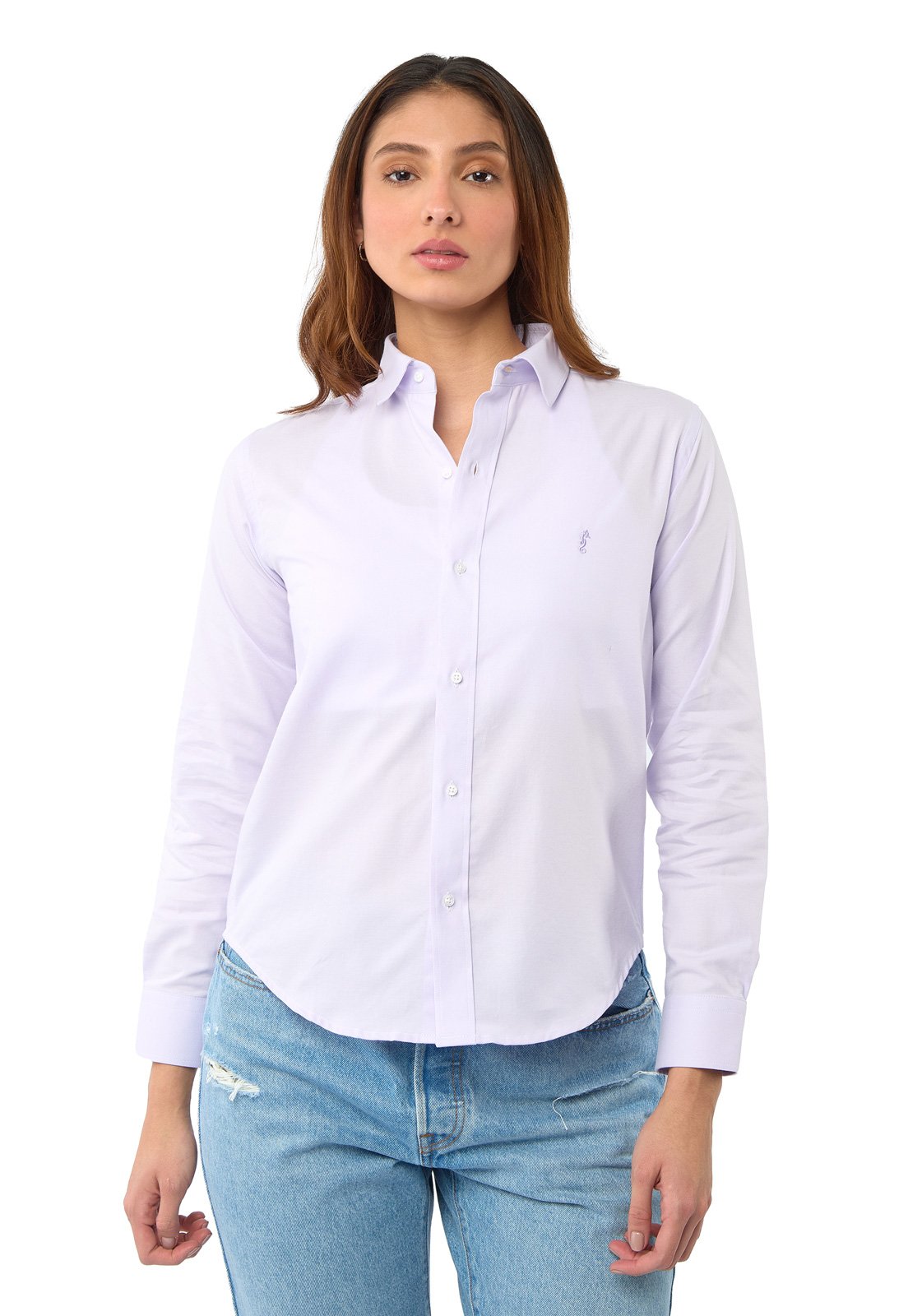 Camisa Mujer Manga Larga Oxford Premium Lila
