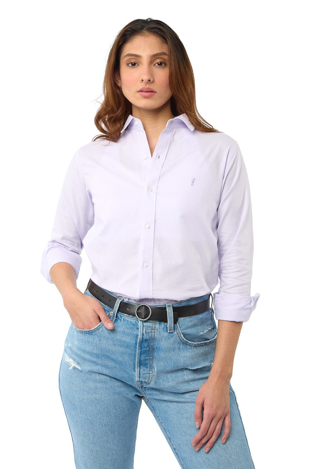 Camisa Mujer Manga Larga Oxford Premium Lila