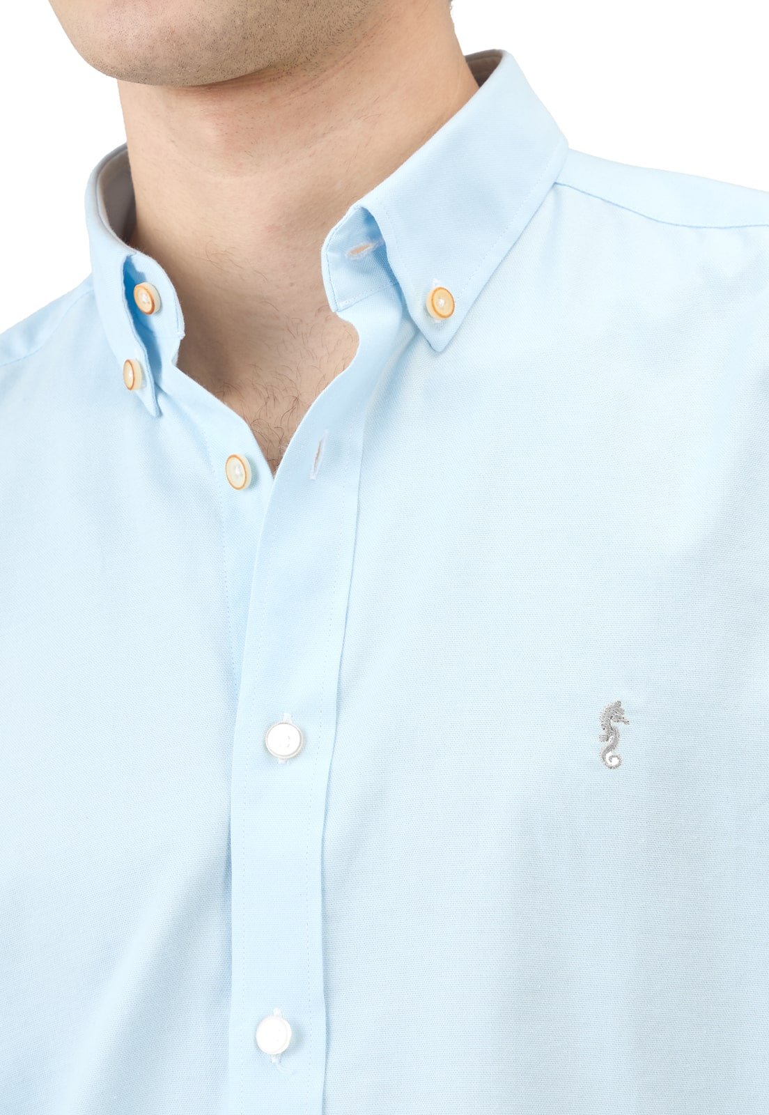 Camisa Manga Larga Oxford Premium Azul Aguamarina