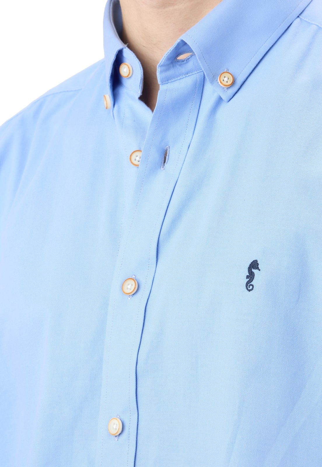 Camisa Manga Larga Oxford Premium Azul Celeste