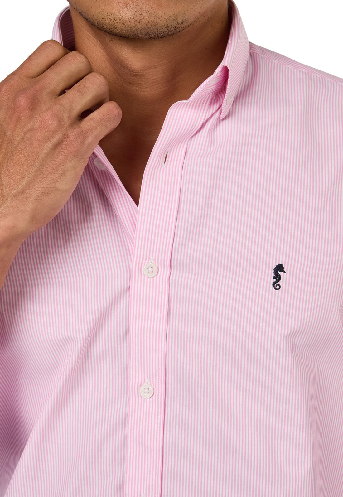 Camisa Manga Larga Rayas Rosadas