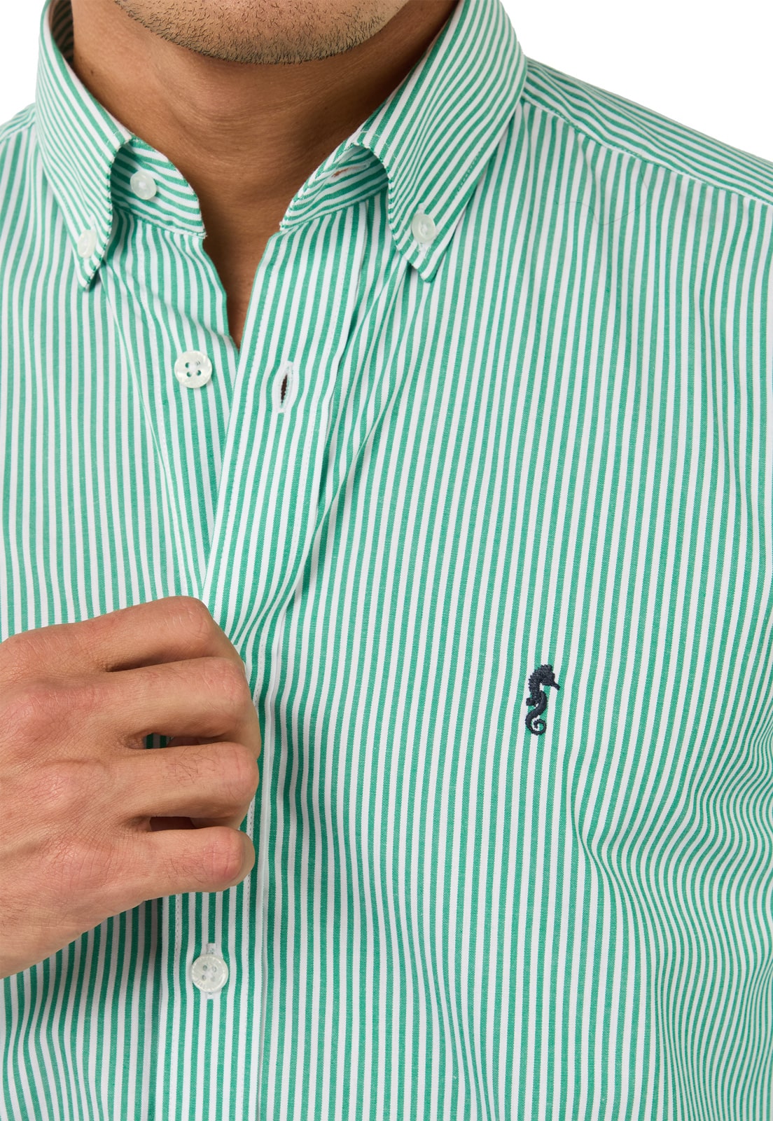 Camisa Manga Larga Rayas Verdes