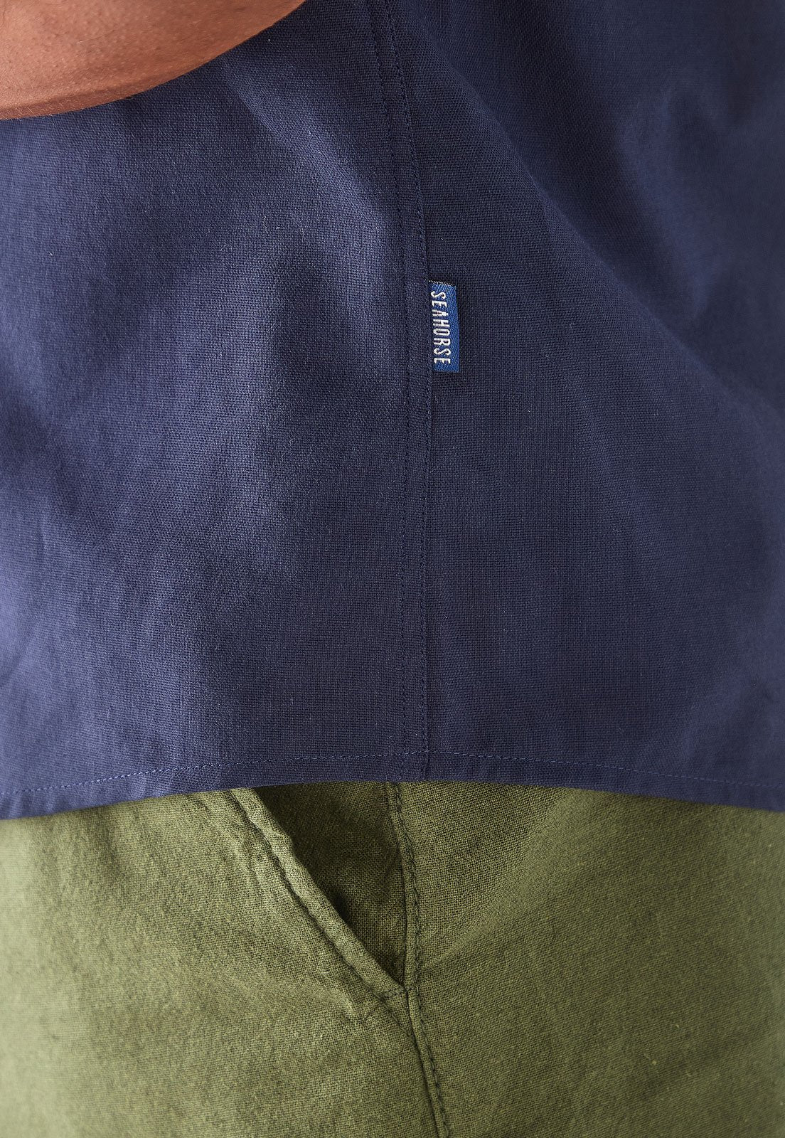 Camisa Manga Corta Oxford Premium Azul Oscuro