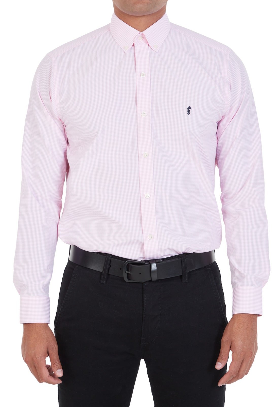 Camisa Manga Larga Cuadros Rosada