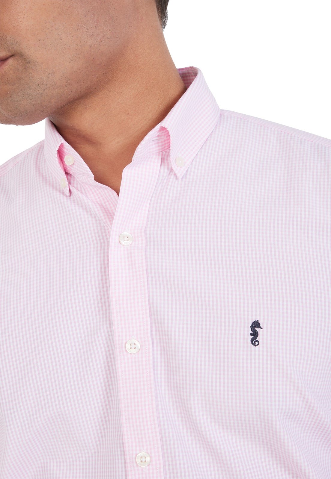 Camisa Manga Larga Cuadros Rosada