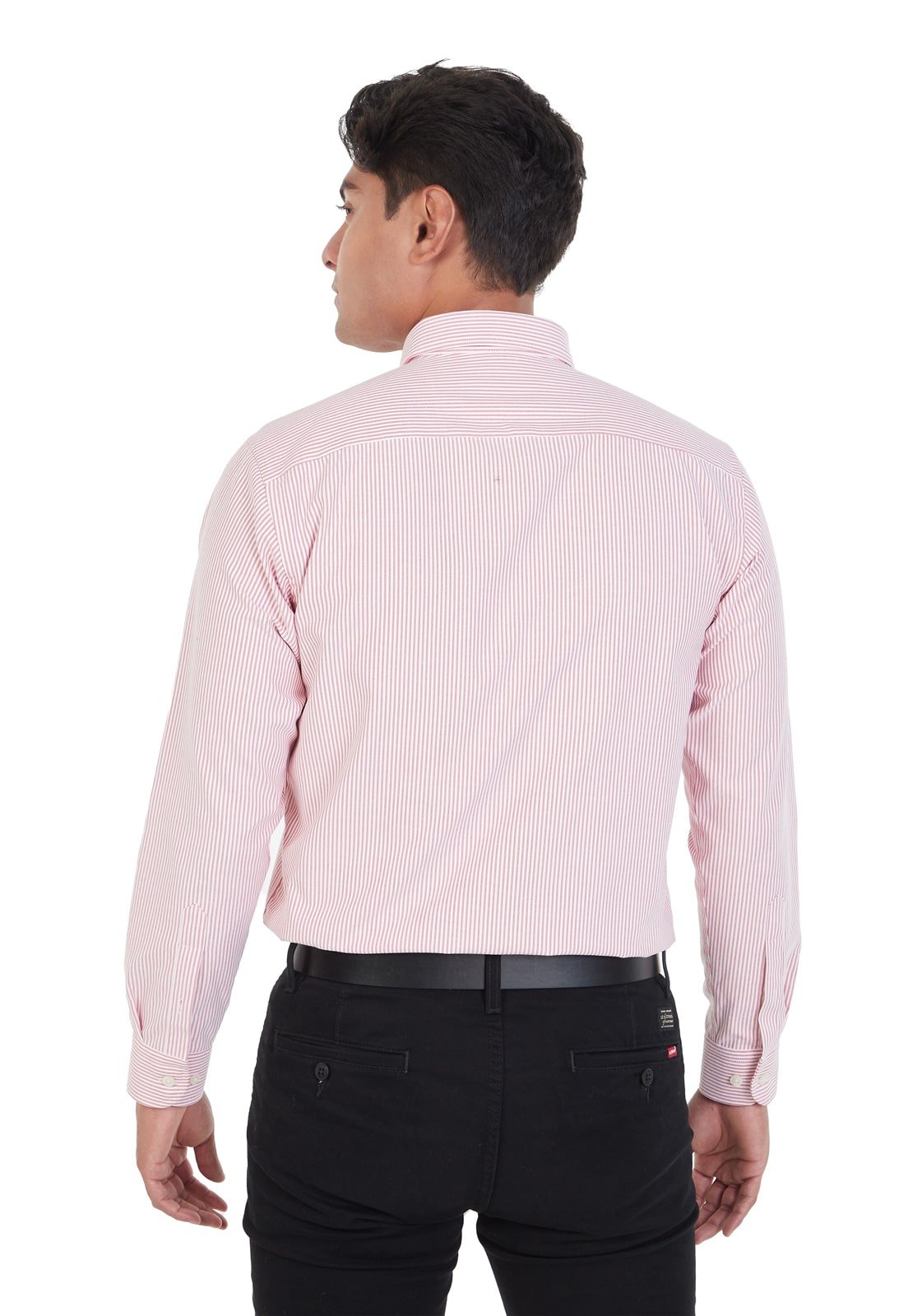Camisa Manga Larga Oxford Rayas Rojas