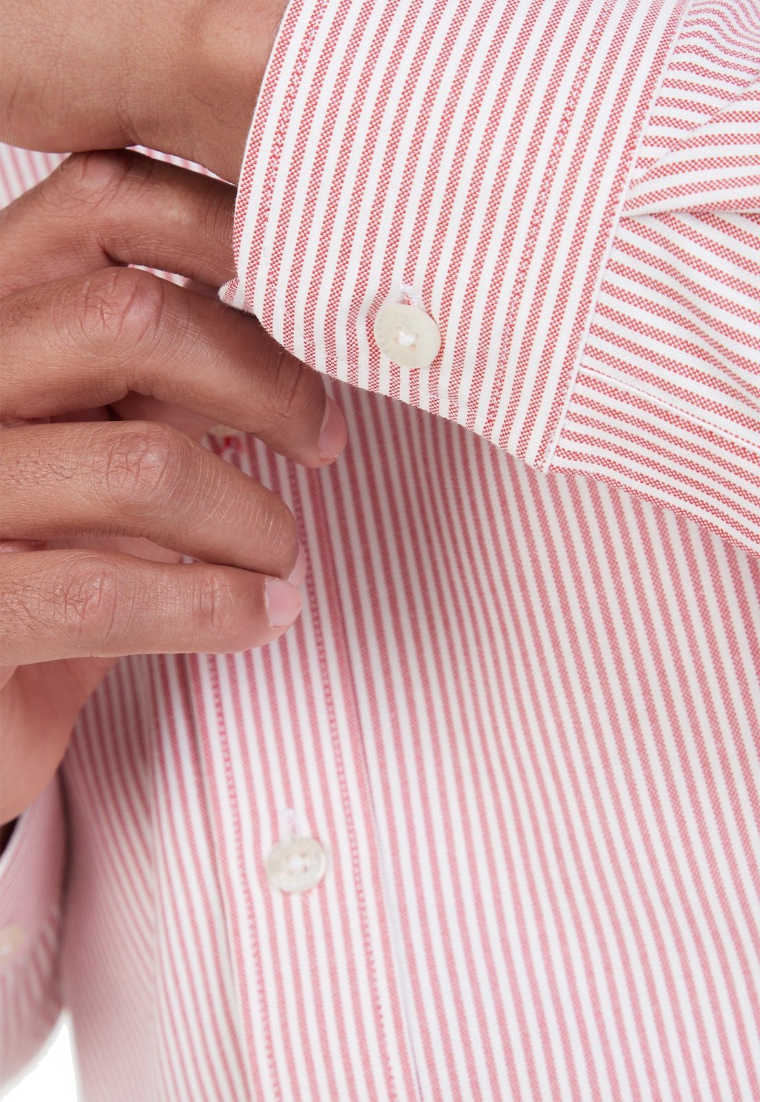 Camisa Manga Larga Oxford Rayas Rojas