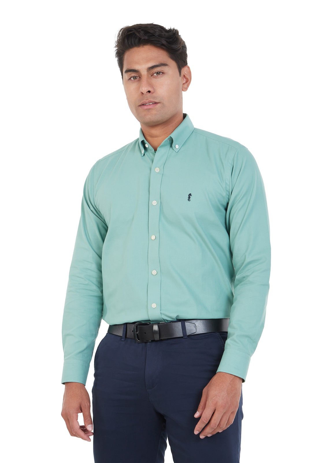 Camisa Manga Larga Oxford Premium Verde Oliva