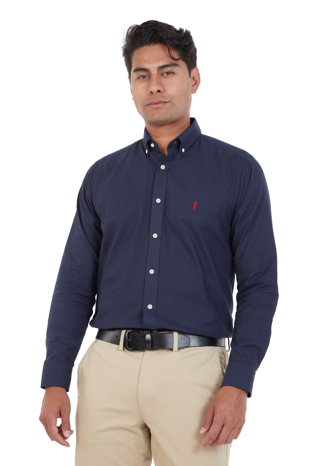 Camisa Manga Larga Oxford Premium Azul Oscuro