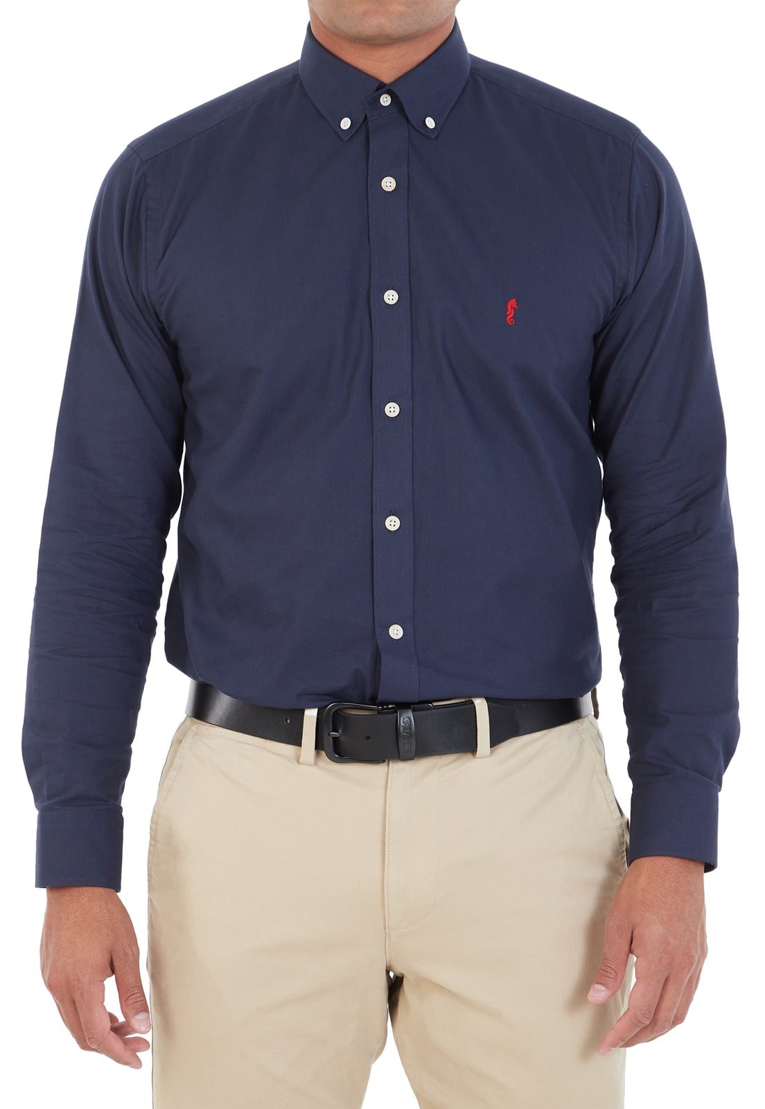 Camisa Manga Larga Oxford Premium Azul Oscuro