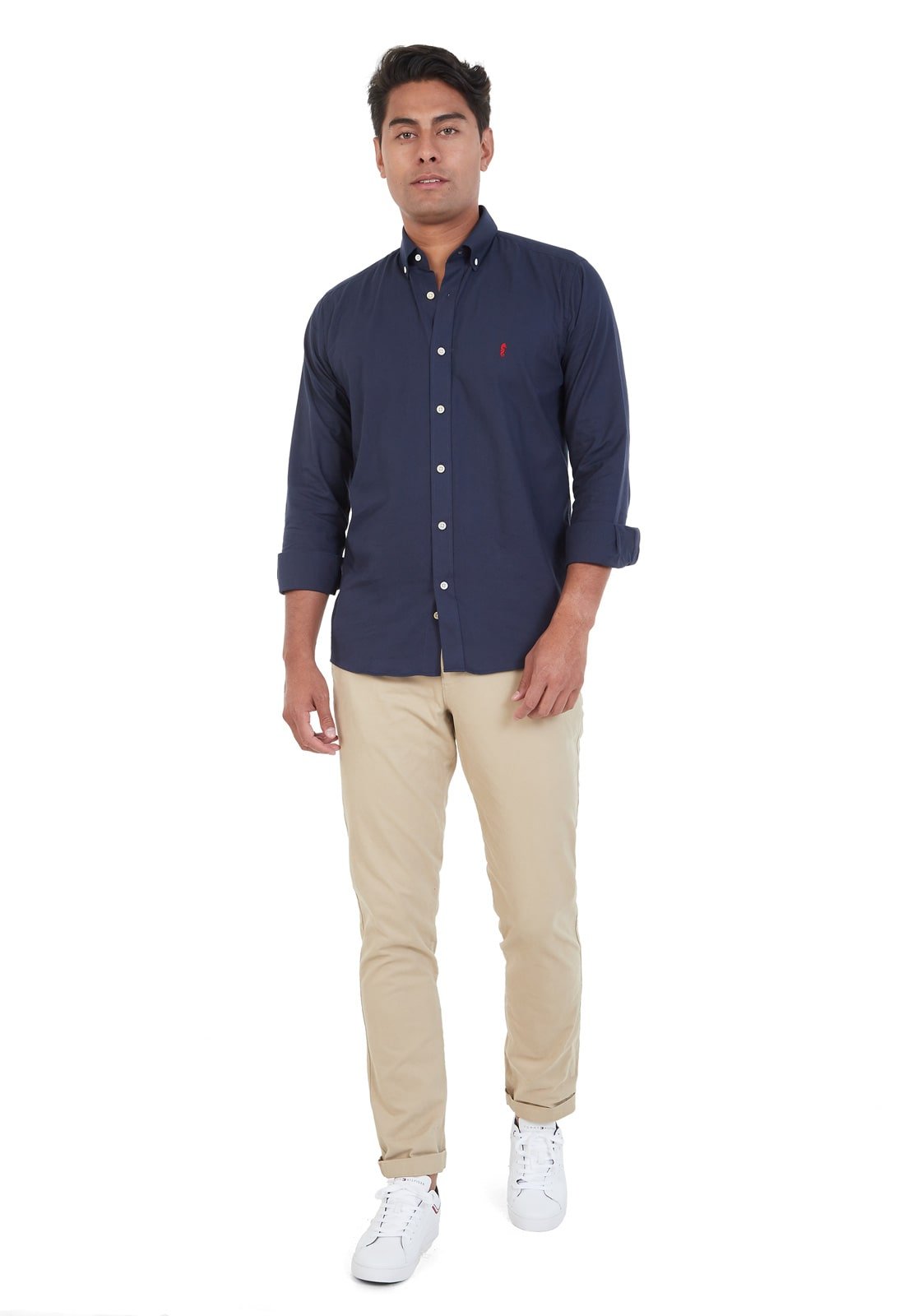 Camisa Manga Larga Oxford Premium Azul Oscuro