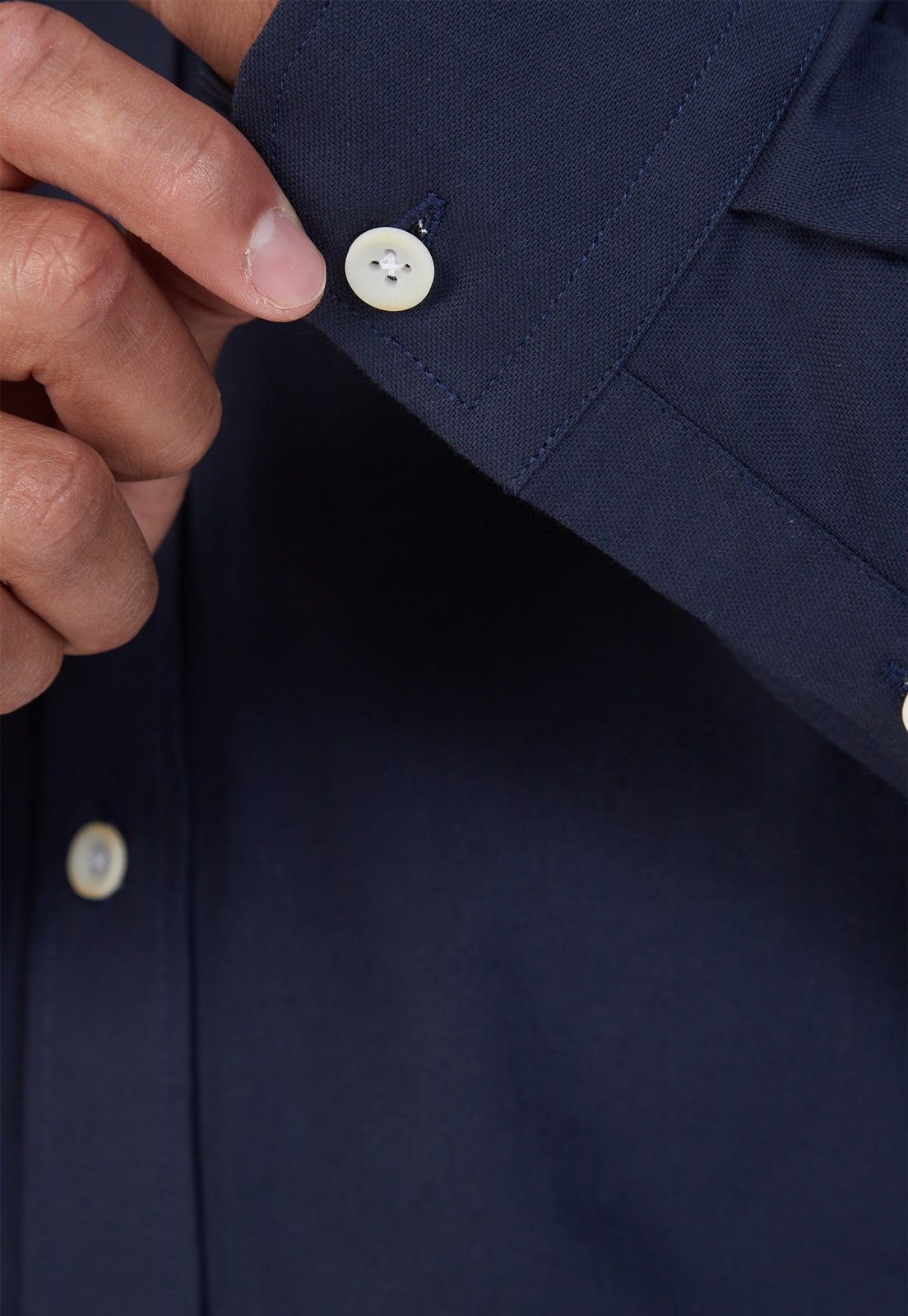 Camisa Manga Larga Oxford Premium Azul Oscuro