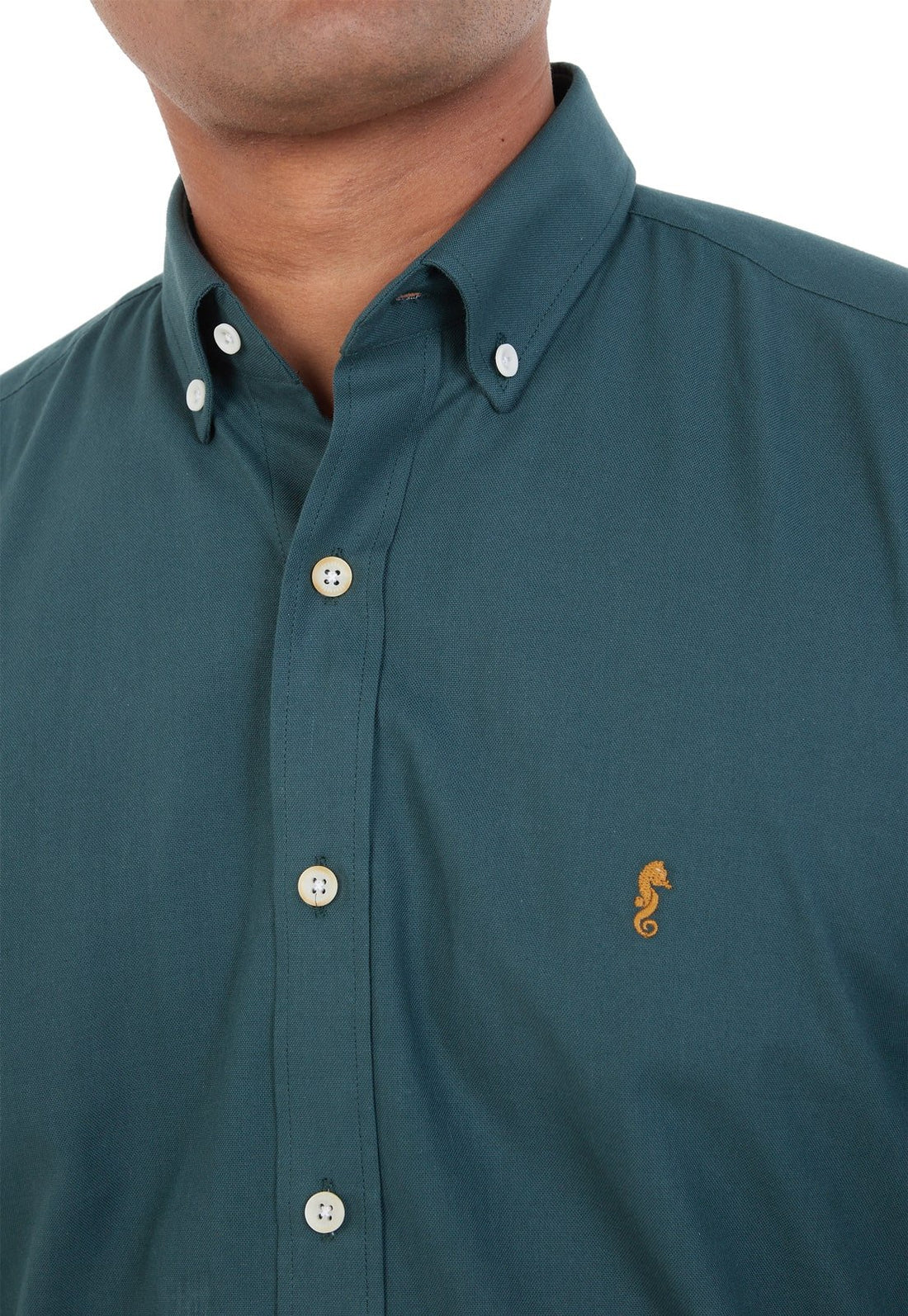 Camisa Manga Larga Oxford Premium Verde Oscuro