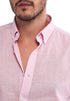 Camisa Manga Larga 100% Algodón tipo Lino Rosada