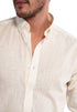 Camisa Manga Larga 100% Algodón tipo Lino Marfil