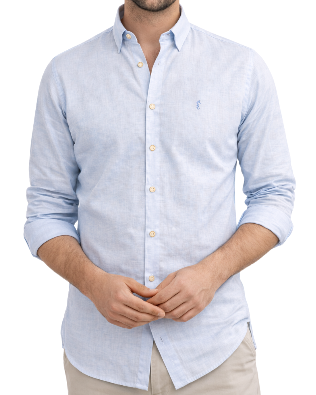 Camisa Milan Manga Larga Azul Claro
