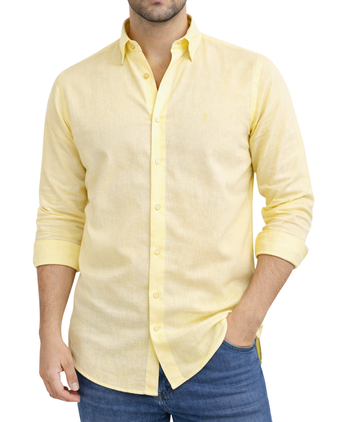 Camisa Milan Manga Larga Amarilla