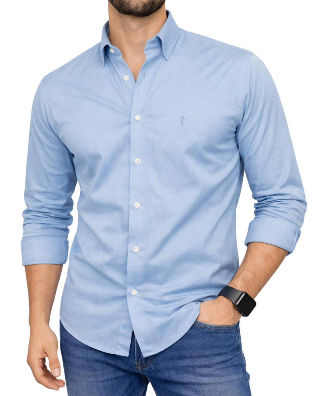 Camisa Pima Peruano Azul Claro