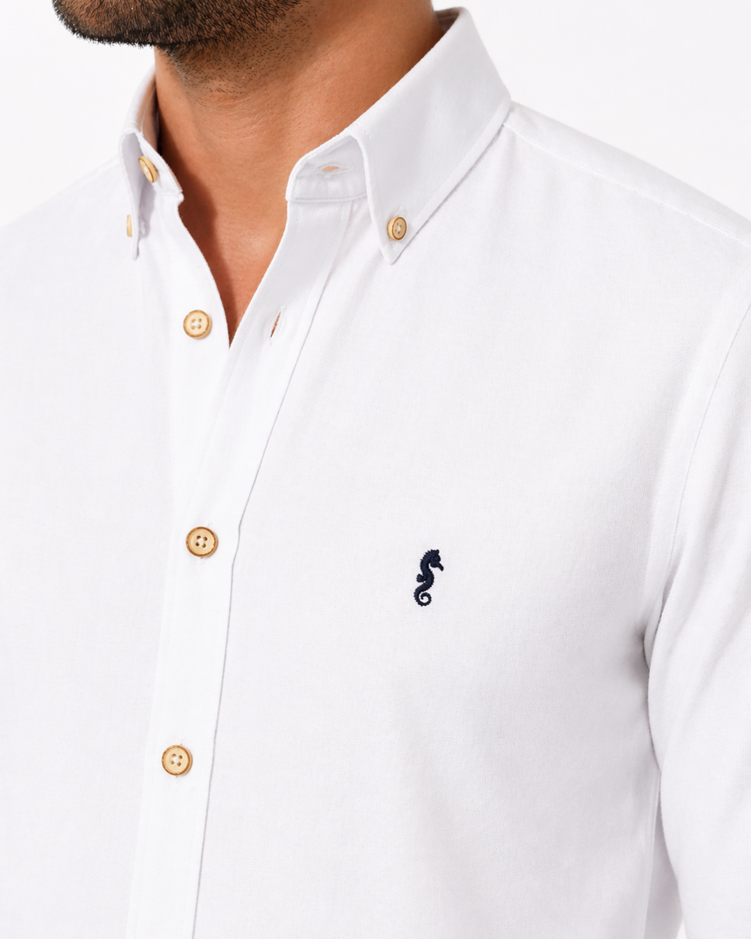 Camisa Manga Larga Oxford Premium Blanca